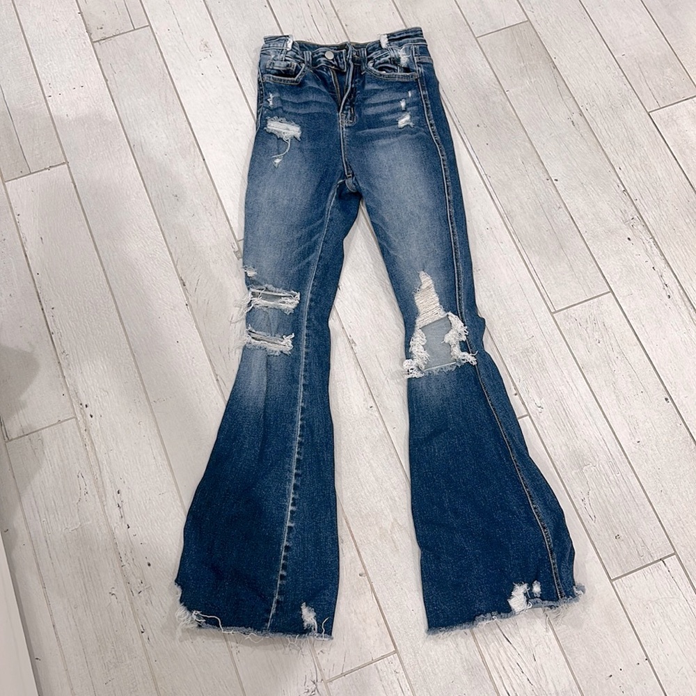 Kids high rise bell bottom jeans